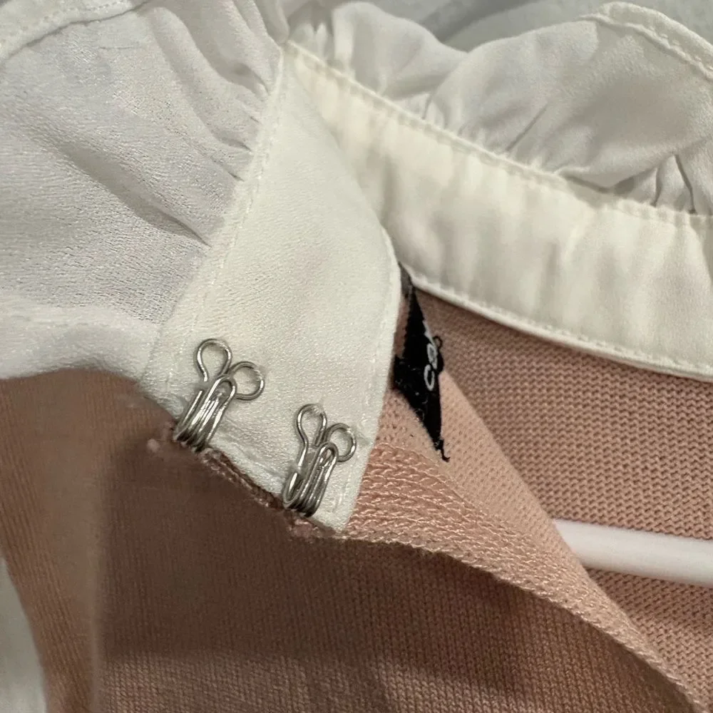 Cable & Gauge Pink and White Cowl Neck Sweater - Picture 4 of 12